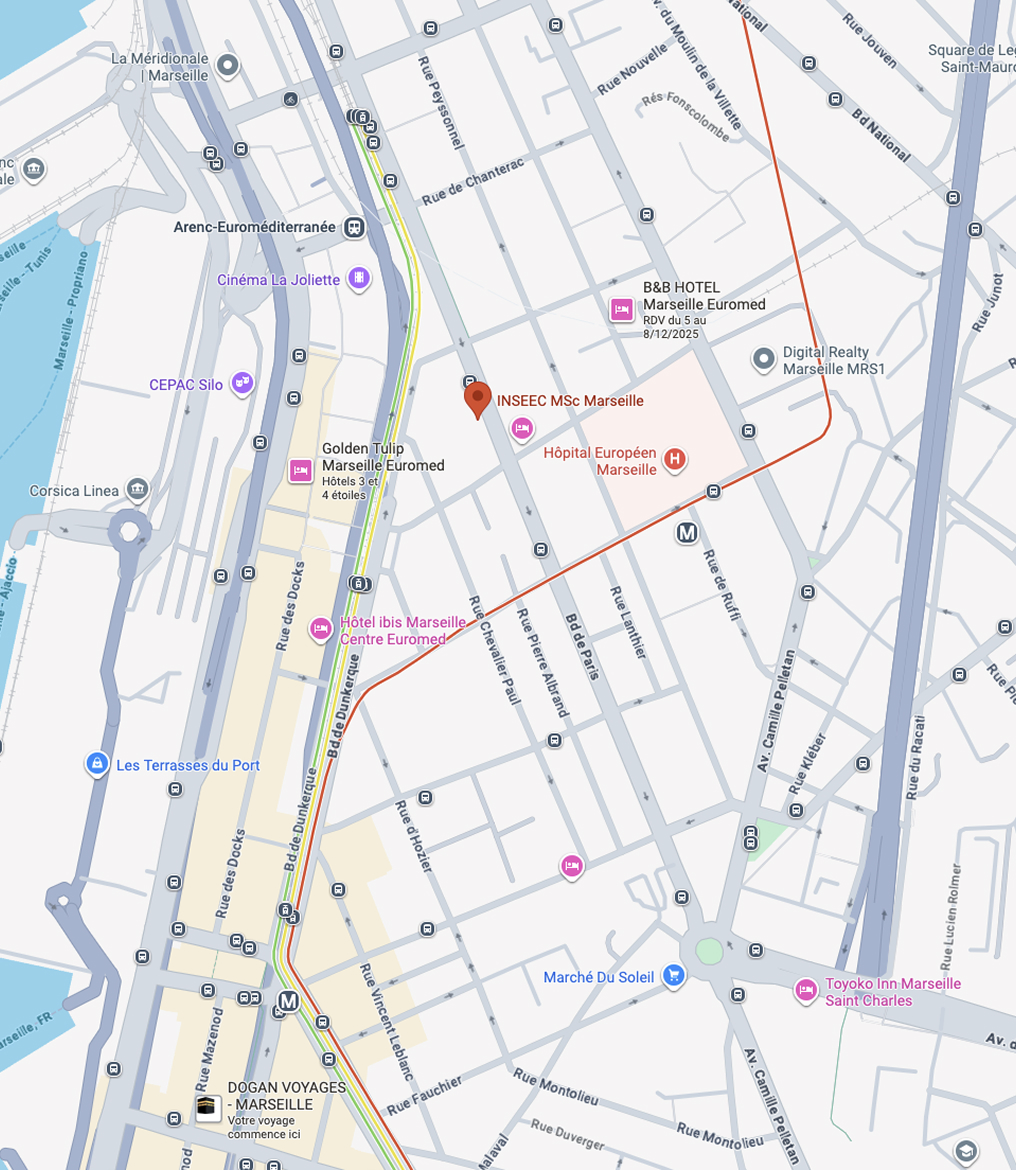 How to get to the INSEEC Marseille campus by public transport
